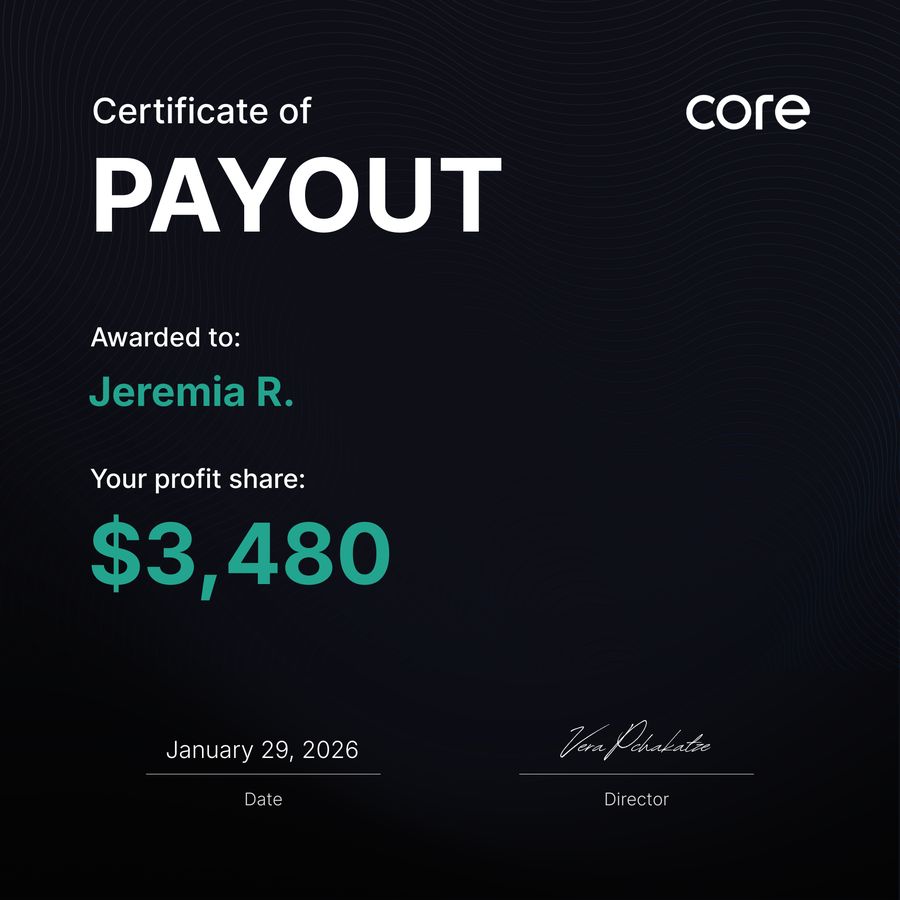 Payout-Zertifikat über $3.480 vom 29. Januar 2026 für Jeremia Rall