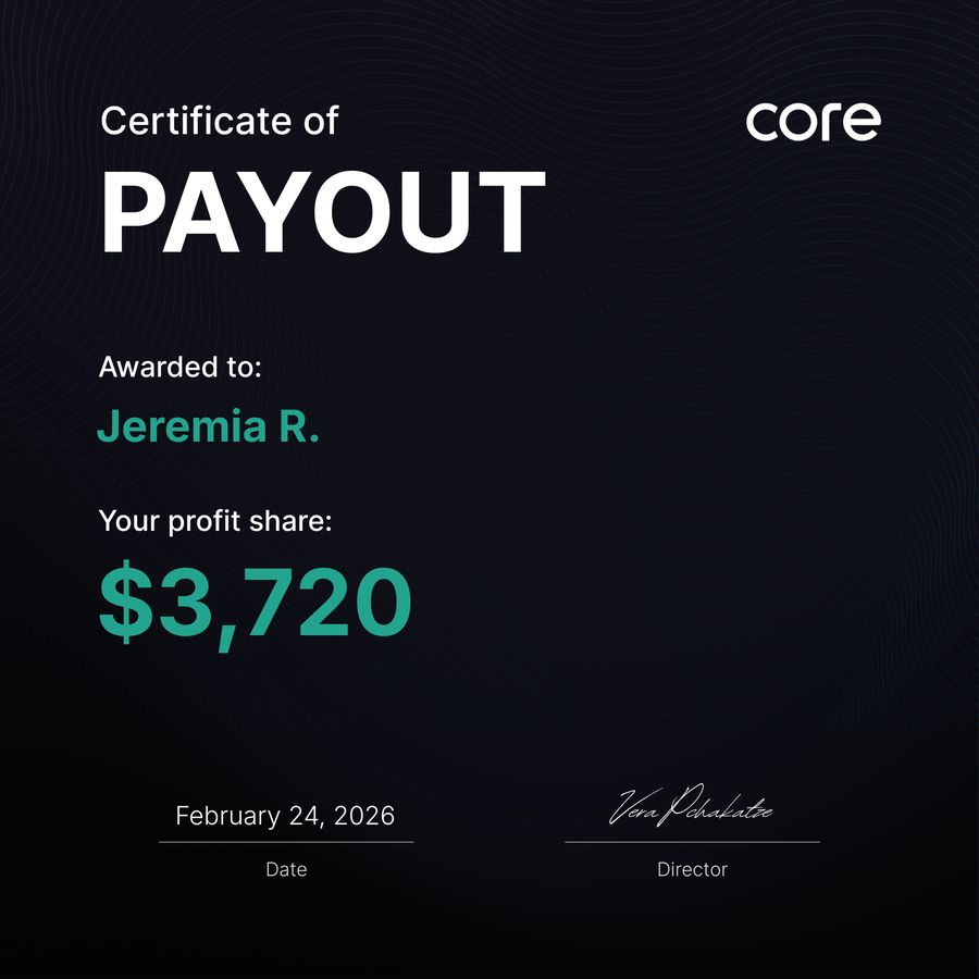 Payout-Zertifikat über $3.720 vom 24. Februar 2026 für Jeremia Rall