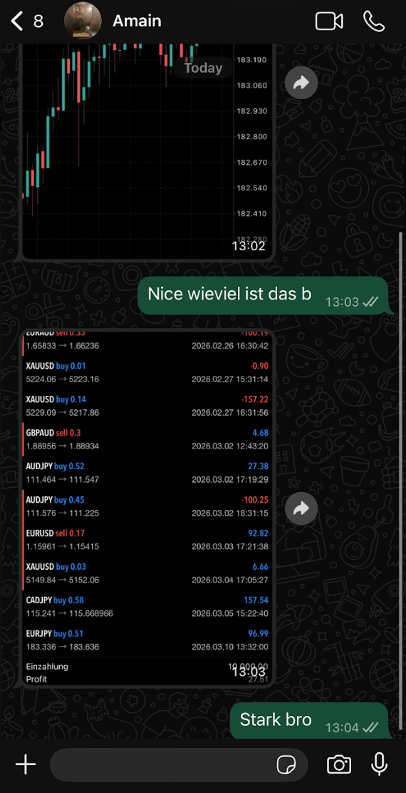 WhatsApp Screenshot – Trade-Historie